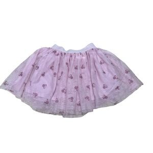 Girls kids pink Tutu skirt glitter Minnie Mouse Ears Disney Junior Size 5 EUC
